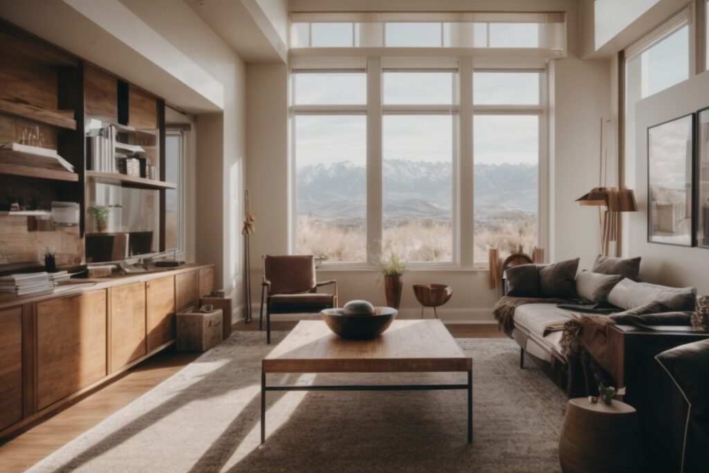 Salt Lake City home interior with energy-saving window film applied