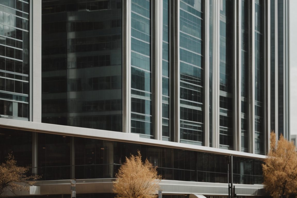 Urban streets of Salt Lake City with glaring glass buildings under Utah weather