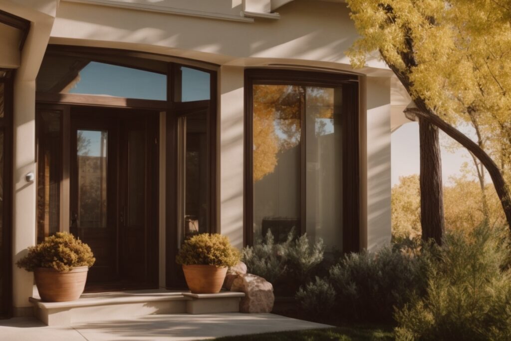 Salt Lake City home with opaque tinted windows and sunlit interior