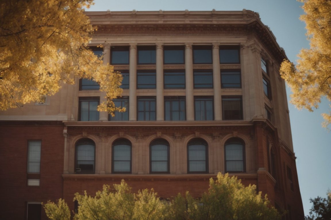 historic Salt Lake City building with energy-efficient window film